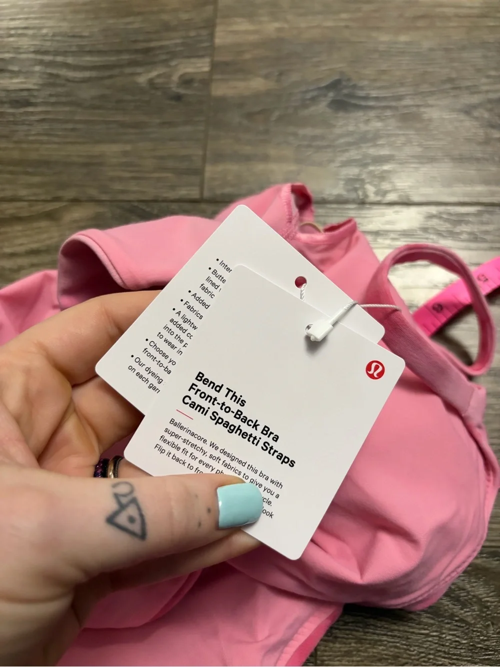 NWT Lululemon Cami Spaghetti-Strap Bra (Smoothie Wash Strawberry Multi)Size L/XL